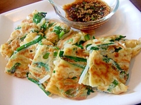塩麹で!ニラもやしチヂミ☆